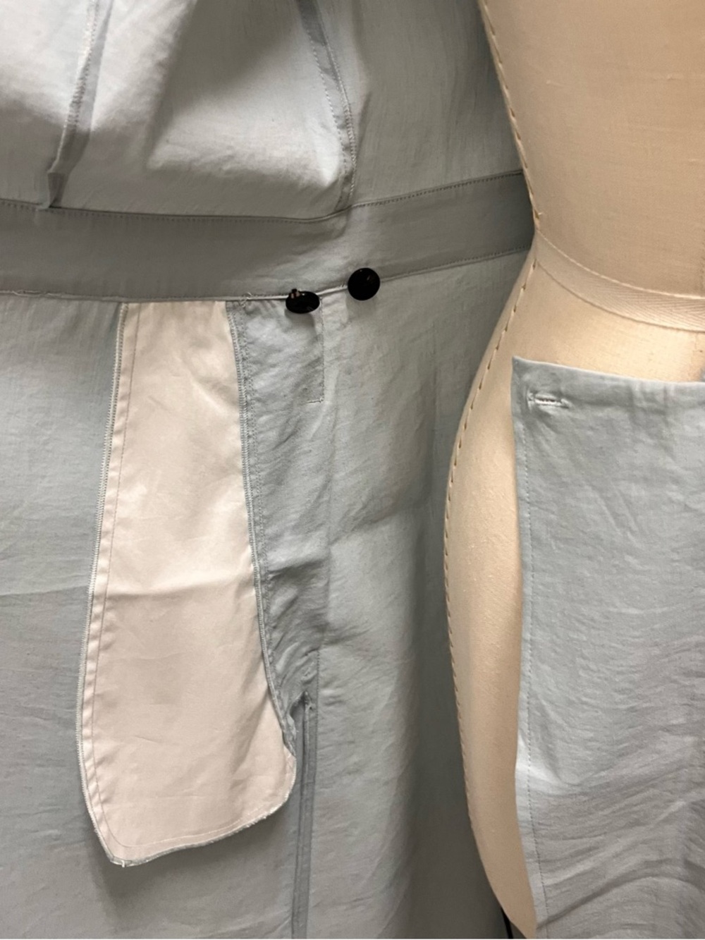 Theory Sleeveless Pale Blue Linen Midi Wrap Dress NWT - Picture 11 of 14